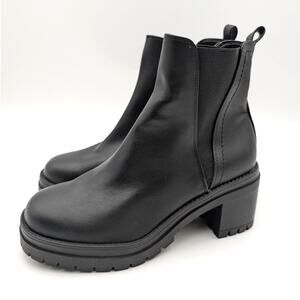 Mia Adea Platform Chelsea Ankle Boots Round Toe Women's Black Size US10M EU41